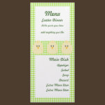Gingham Chicken Menu Card rack cards