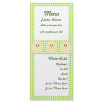 Gingham Chicken Menu Card Custom Rack Cards