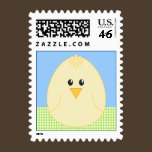 Gingham Chicken Postage Stamp stamps
