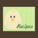 Gingham Chicken Recipe Postcard postcards