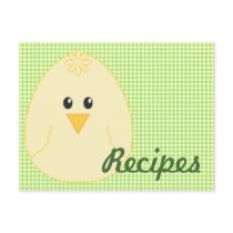 Gingham Chicken Recipe Postcard