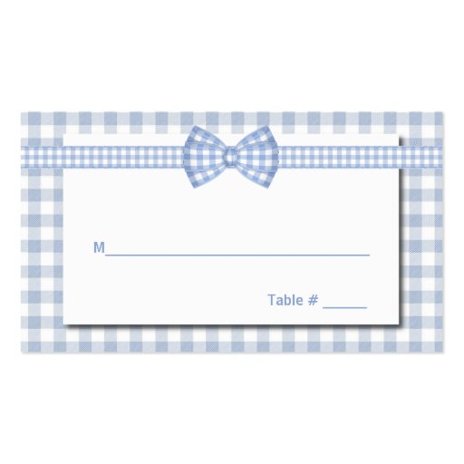 Gingham Country Chic Wedding Place Card Business Card Template (front side)