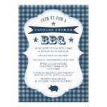 Gingham Couples Shower BBQ Invitation Card at Zazzle