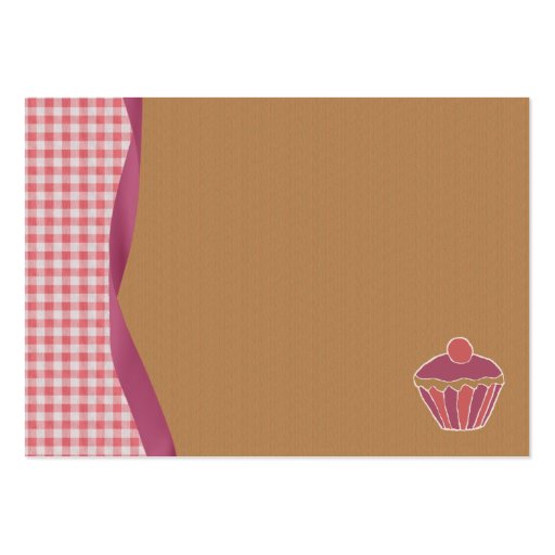 Gingham Cupcake Business Cards (front side)