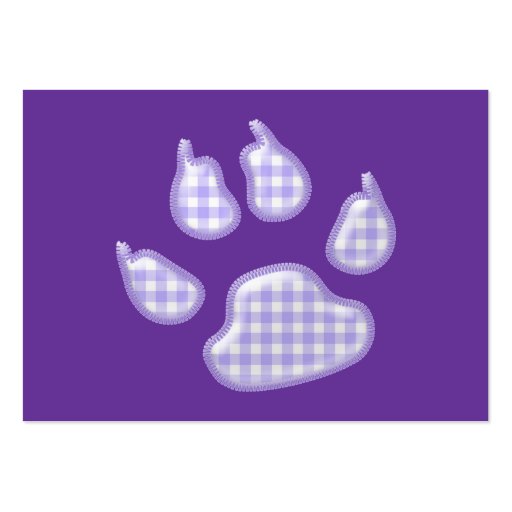 gingham dog paw - purple business card templates