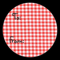 gingham gift tag stickers