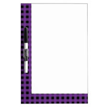 Gingham Grape and Black Dry Erase Boards