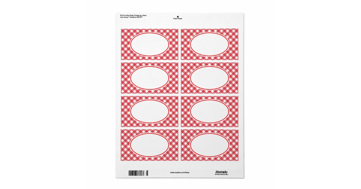 Gingham Labels | Zazzle