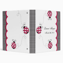 Gingham Ladybug Photo Album Binders