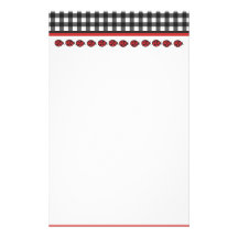 Gingham Ladybug Stationary Stationery