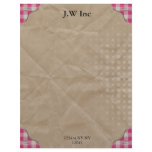 gingham pink Business Letterheads