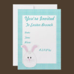 Gingham Rabbit Invitation invitations