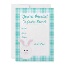 Gingham Rabbit Invitation