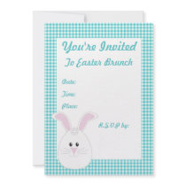 Gingham Rabbit Invitation