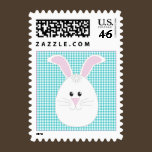 Gingham Rabbit Postage Stamp stamps