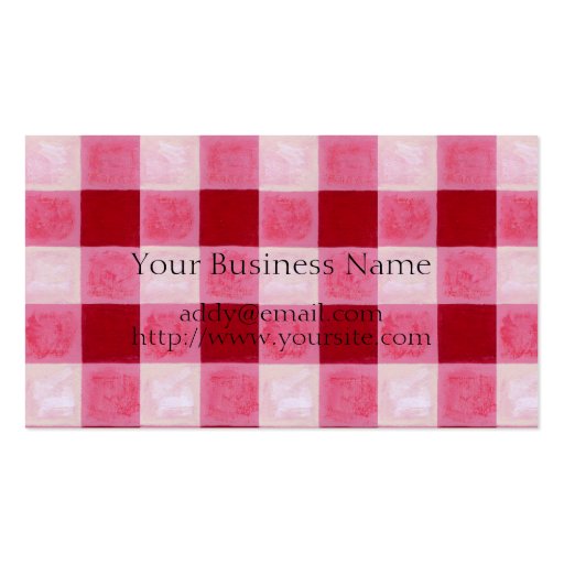 Gingham Red & Hearts Painting Business Card