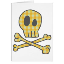 Gingham Skull & Bones - Yellow cards