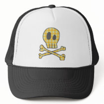 Gingham Skull & Bones - Yellow Trucker Hats