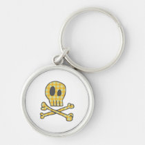 Gingham Skull & Bones - Yellow keychains