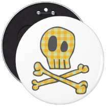 Gingham Skull & Bones - Yellow buttons