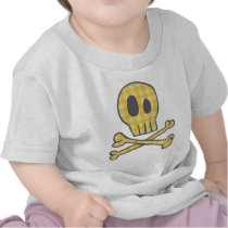 Gingham Skull & Bones - Yellow t-shirts