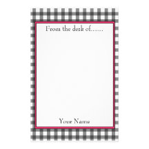 Gingham Stationery