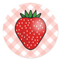 Gingham Strawberry Stickers