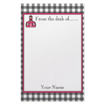 Gingham Teacher Stationery