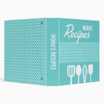 Gingham & Utensils Recipe 3 Ring Binder