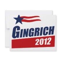 GINGRICH 2012 Banner Personalized Invites