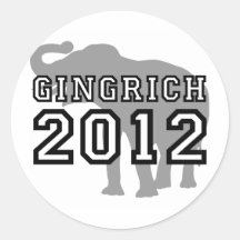 Gingrich 2012 round stickers
