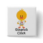 Gingrich Chick Button I Heart Newt