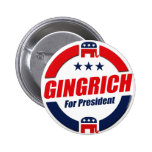 GINGRICH FOR PRESIDENT (Republican) Pinback Button