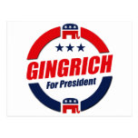GINGRICH FOR PRESIDENT (Republican) Postcard
