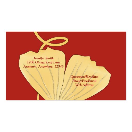 Ginkgo Leaf Business Card (back side)