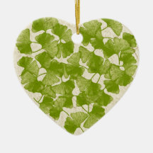 Ginkgo Leaf Heart Christmas Tree Ornaments