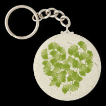 Ginkgo Leaf Heart keychains