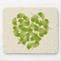 Ginkgo Leaf Heart mousepads