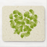 Ginkgo Leaf Heart Mouse Pad