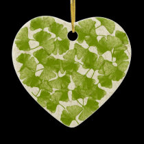 Ginkgo Leaf Heart ornaments