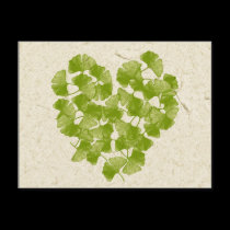 Ginkgo Leaf Heart postcards
