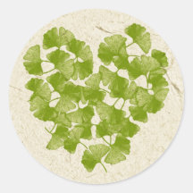 Ginkgo Leaf Heart Sticker