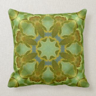 Ginkgo Leaf Kaleidoscope Mandala Pillow