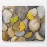 Ginkgo Leaves and Pebbles Nature Mousepad