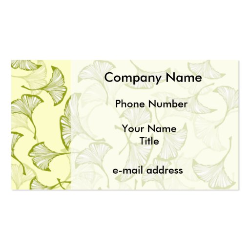Ginkgo Leaves Business Card Templates (front side)
