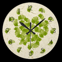 Ginkgo Leaves Heart wall clocks