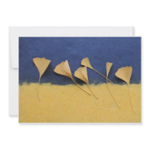ginkgo leaves on handmade paper 5x7 invitation
