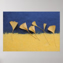 ginkgo leaves on handmade paper large poster
