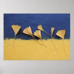 ginkgo leaves on handmade paper large poster