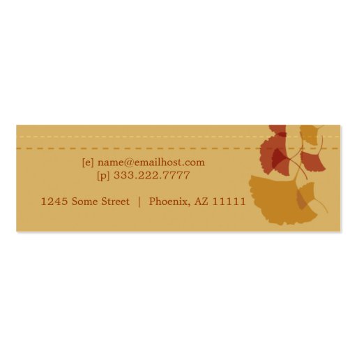 Ginkgo Skinny Profile Card Business Card Template (back side)